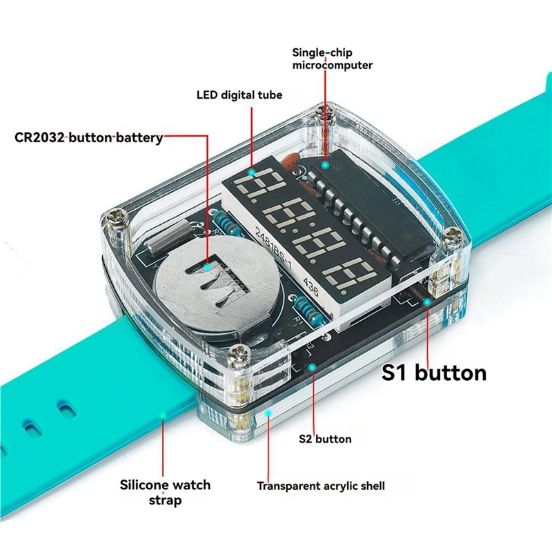 2X DIY Watch LED Watch Electro - Diy Electronics Watch ulasan dan harga